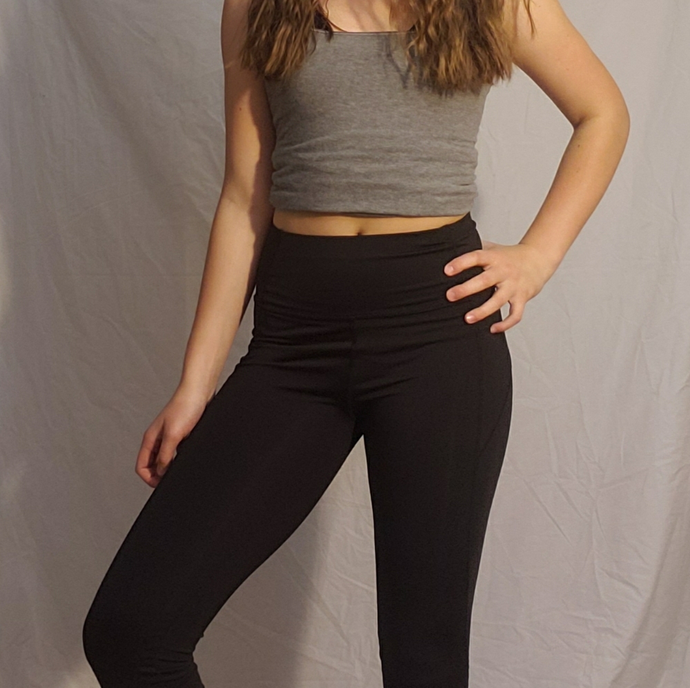 A gray tank top